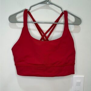 Lululemon Energy Longline Bra- Medium Support- Red Glow Sz 14